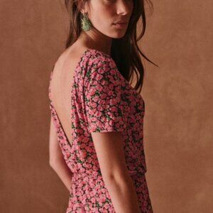 Sezane Luce Dress - Solidarity Creation Fleurs Roses - Size L